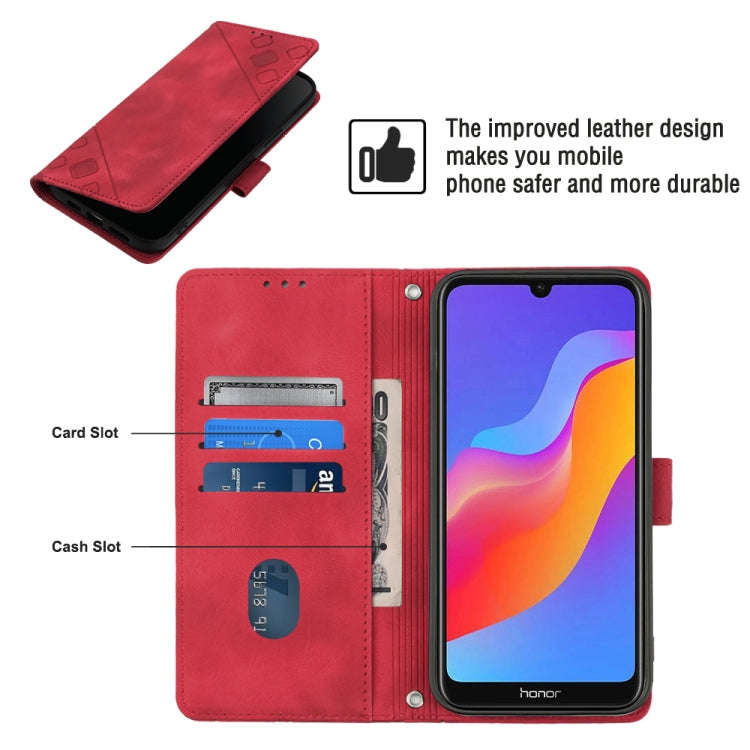 Skin-feel Embossed Leather Phone Case For Honor 8A/Y6 Pro 2019/Play 8A/8A Pro/8A 2020/8A Prime/Hu...