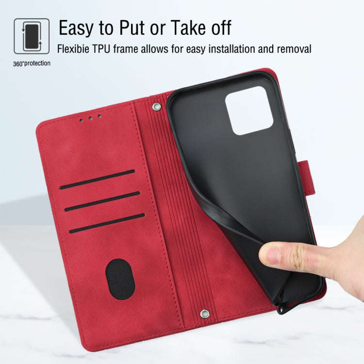 For Honor X6 / X8 5G Skin-feel Embossed Leather Phone Case(Red)