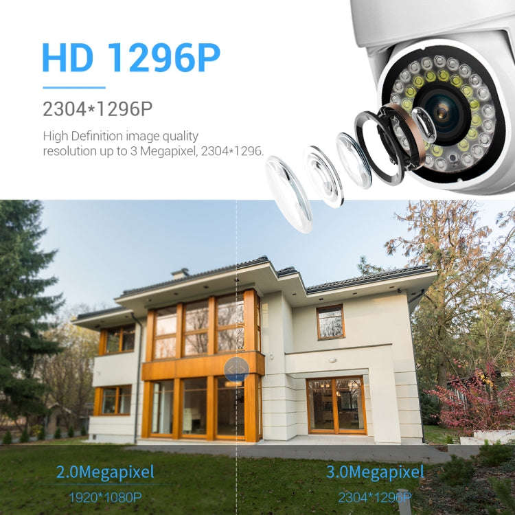 ESCAM PVR007 3MP Smart HD WiFi Camera Support Full Color Night Vision / Motion Detection / Sound ...