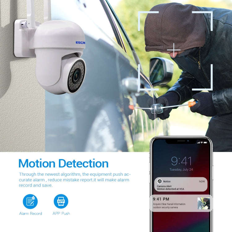 ESCAM PVR007 3MP Smart HD WiFi Camera Support Full Color Night Vision / Motion Detection / Sound ...