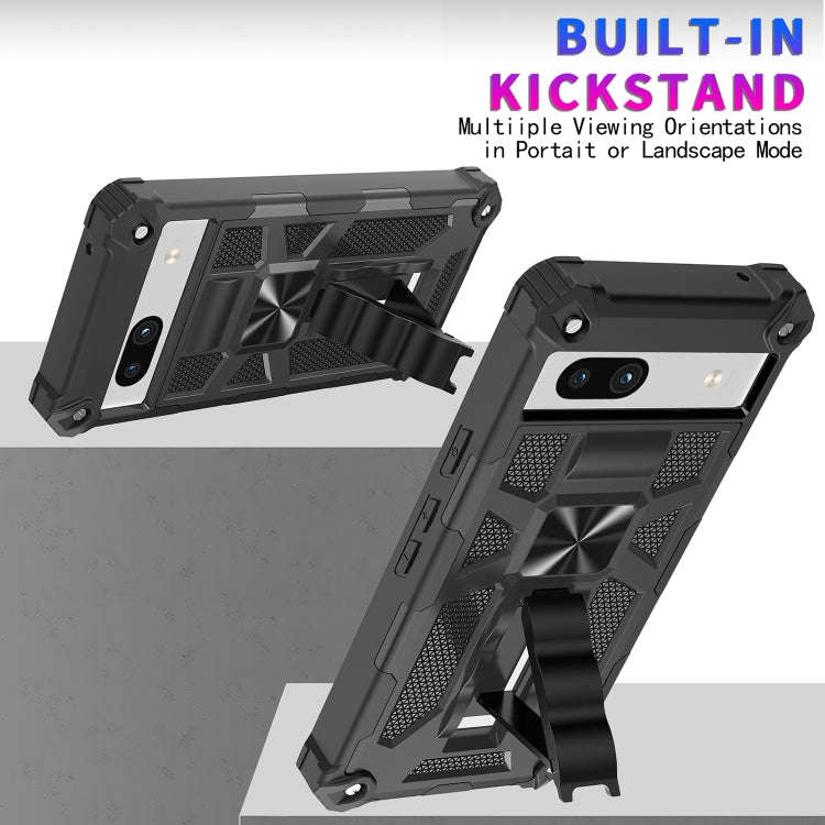 For Google Pixel 7a Shockproof TPU + PC Magnetic Phone Case with Holder(Rose Gold)