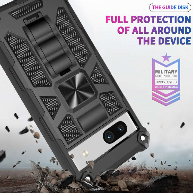 For Google Pixel 7a Shockproof TPU + PC Magnetic Phone Case with Holder(Rose Gold)