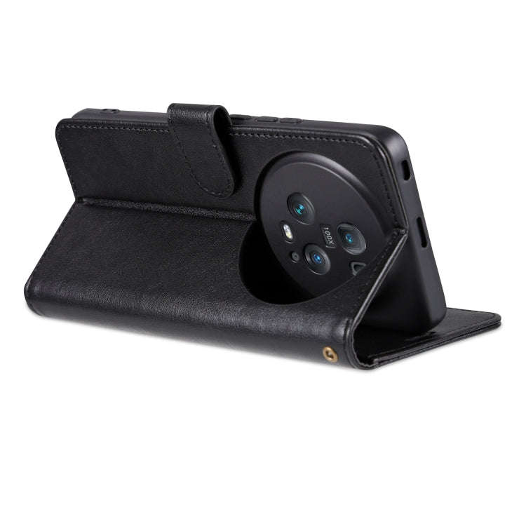 For Honor Magic5 AZNS Sheepskin Texture Flip Leather Phone Case(Black)