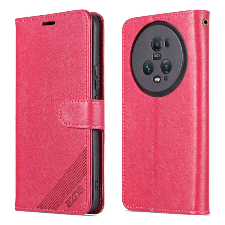 For Honor Magic5 Pro AZNS Sheepskin Texture Flip Leather Phone Case(Red)