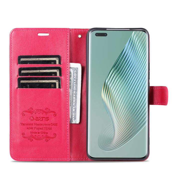 For Honor Magic5 Pro AZNS Sheepskin Texture Flip Leather Phone Case(Red)