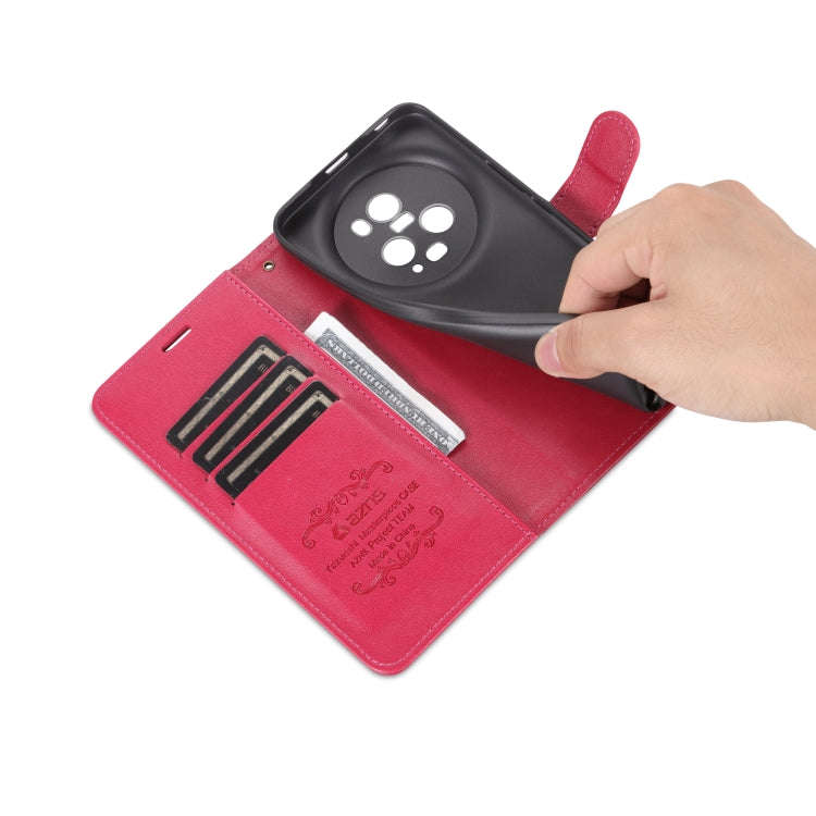 For Honor Magic5 Pro AZNS Sheepskin Texture Flip Leather Phone Case(Red)