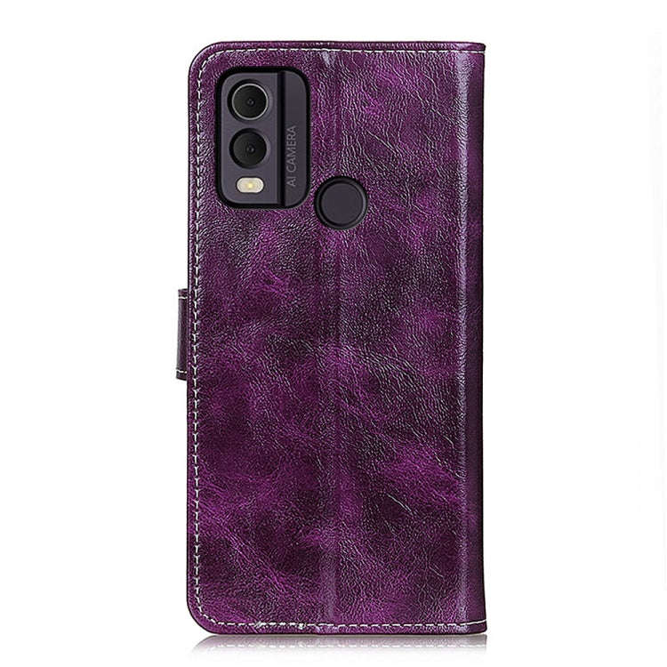 For Nokia C22 4G Retro Crazy Horse Texture Leather Phone Case(Purple)