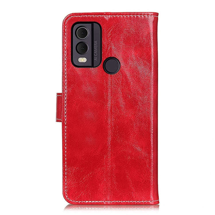 For Nokia C22 4G Retro Crazy Horse Texture Leather Phone Case(Red)