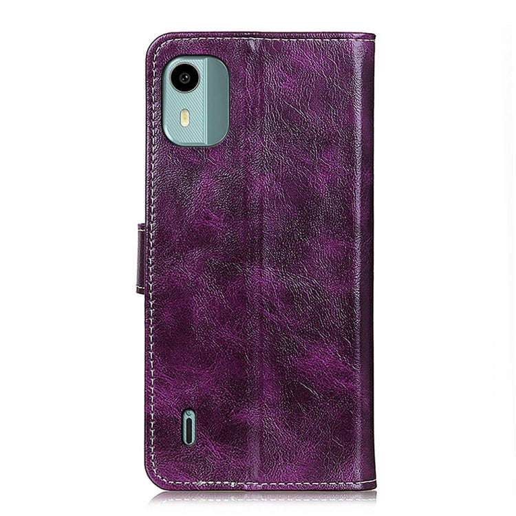 For Nokia C12 4G Retro Crazy Horse Texture Leather Phone Case(Purple)