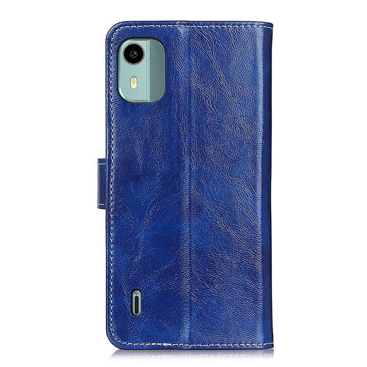For Nokia C12 4G Retro Crazy Horse Texture Leather Phone Case(Blue)