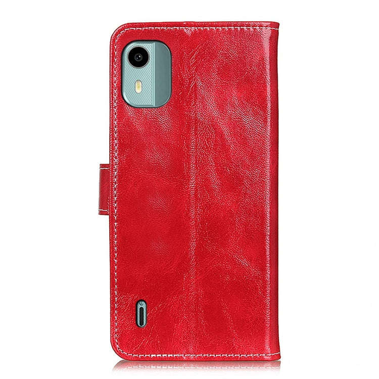 For Nokia C12 4G Retro Crazy Horse Texture Leather Phone Case(Red)