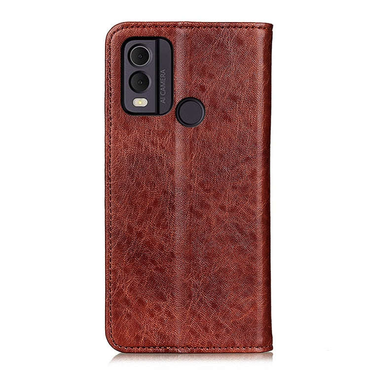 For Nokia C12 4G Magnetic Crazy Horse Texture Leather Phone Case(Brown)