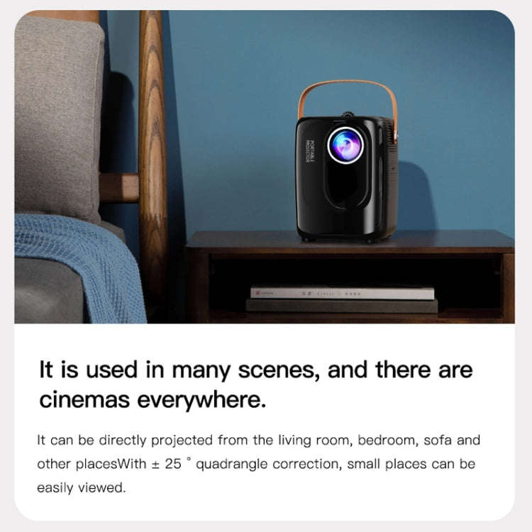 A007 Portable 1280 x 720 HD 113 ANSI Smart LED Projector, Plug:US Plug(White)