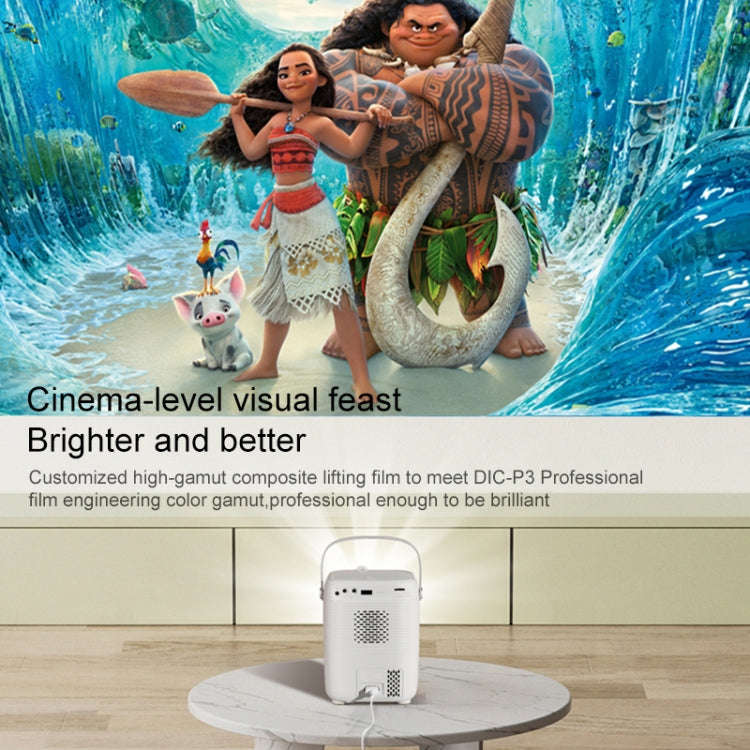 A007 Portable 1280 x 720 HD 113 ANSI Smart LED Projector, Plug:US Plug(White)