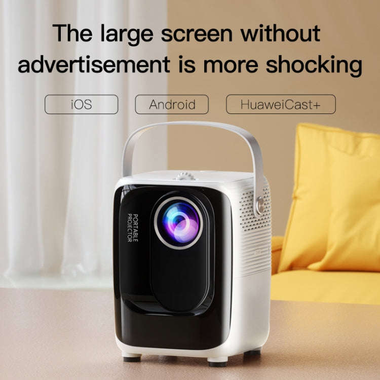 A007 Portable 1280 x 720 HD 113 ANSI Smart LED Projector, Plug:US Plug(White)