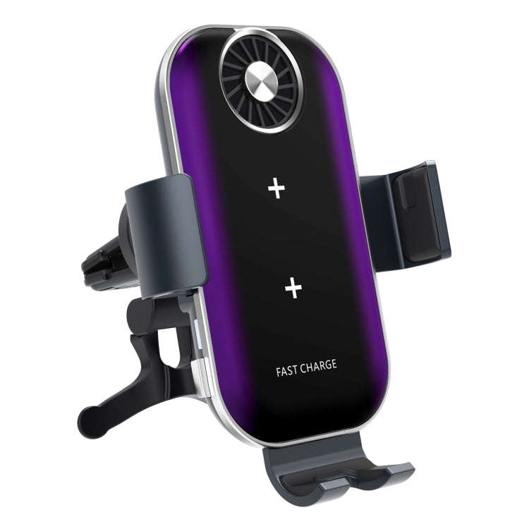For Samsung Galaxy Z Flip4 / 3 C37 Fan Cooling Dual Coil Car Phone Holder Wireless Charger