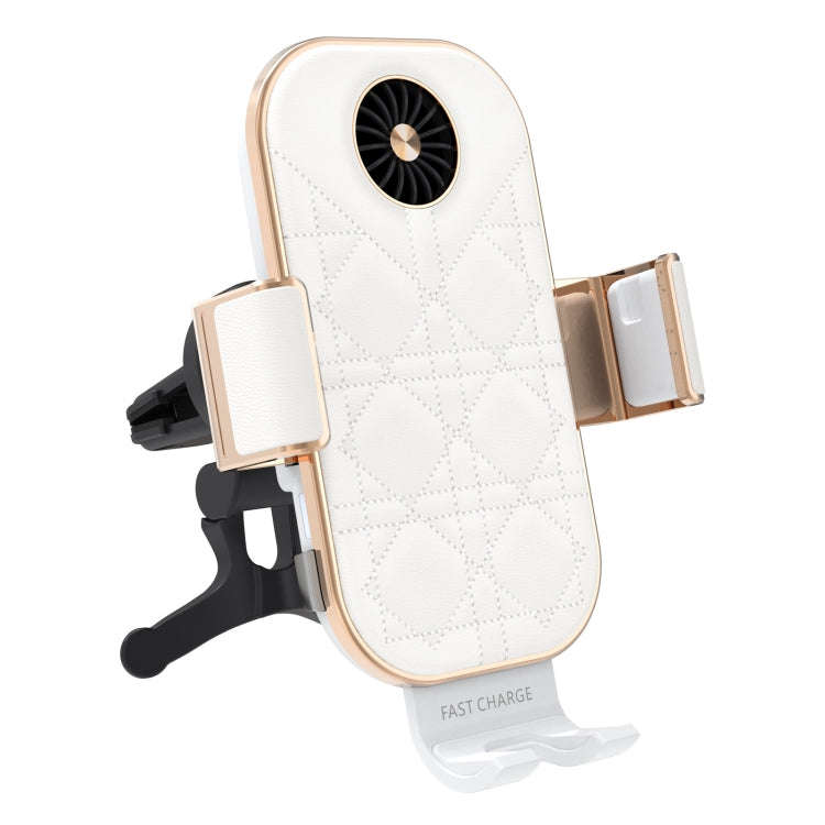 For Samsung Galaxy Z Flip4 / 3 C38 Fan Cooling Dual Coil Car Phone Holder Wireless Charger