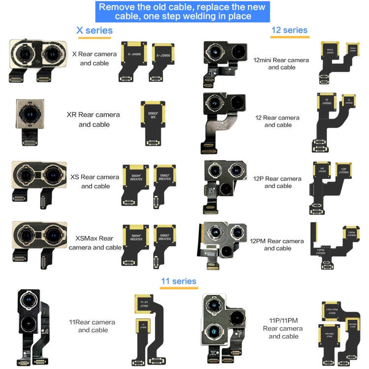 For iPhone XS / XS Max J3900 i2C Back Facing Wide Camera Cable