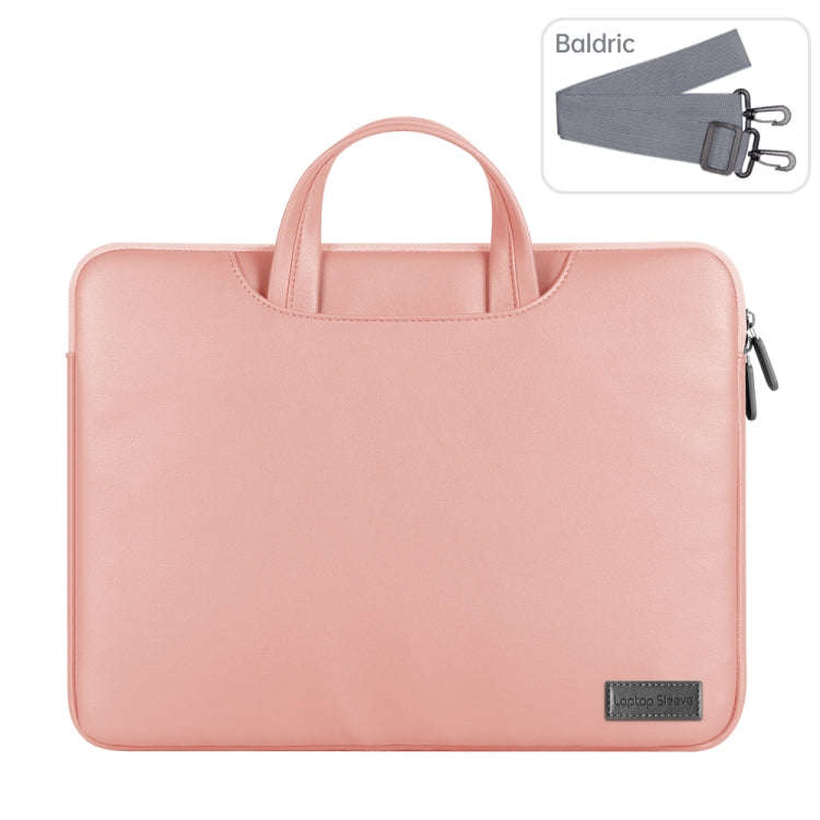 Waterproof PU Laptop Bag Inner Bag, Size:13 / 14 inch(Rose Gold)