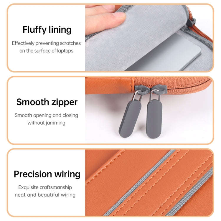 Waterproof PU Laptop Bag Inner Bag with Power Pack, Size:13 / 14 inch(Brown)