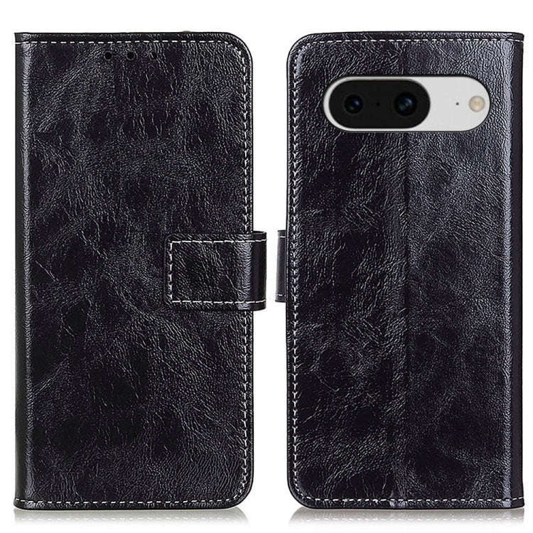 For Google Pixel 8 Retro Crazy Horse Texture Flip Leather Phone Case(Black)