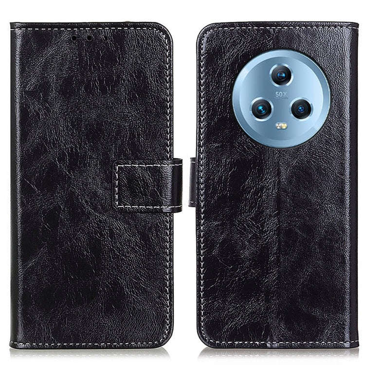 For Honor Magic5 Retro Crazy Horse Texture Flip Leather Phone Case(Black)