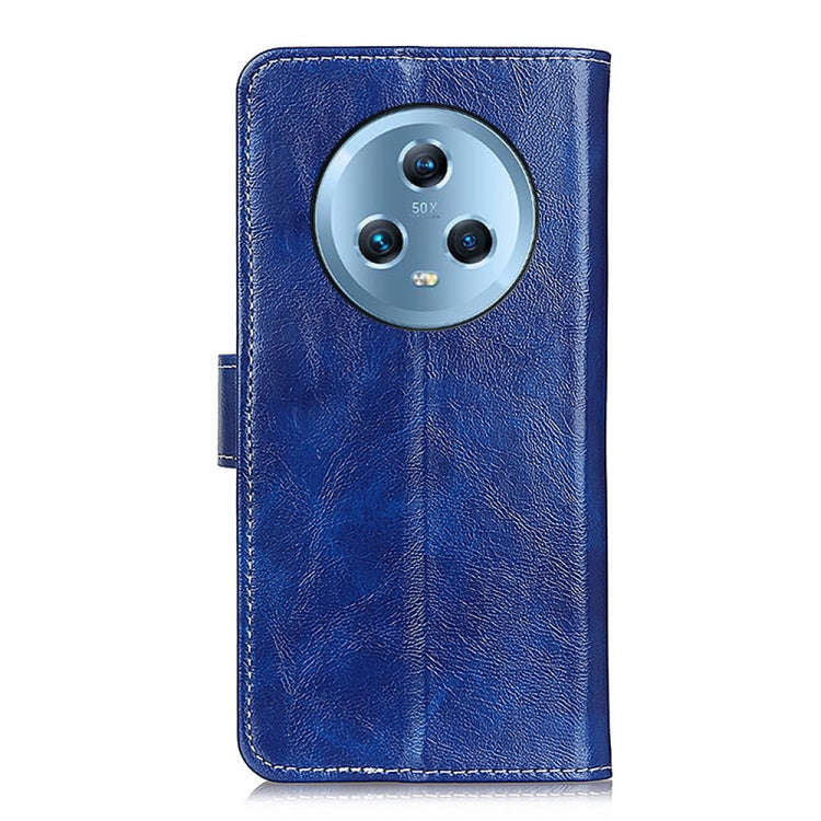 For Honor Magic5 Retro Crazy Horse Texture Flip Leather Phone Case(Blue)