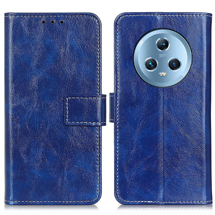 For Honor Magic5 Retro Crazy Horse Texture Flip Leather Phone Case(Blue)