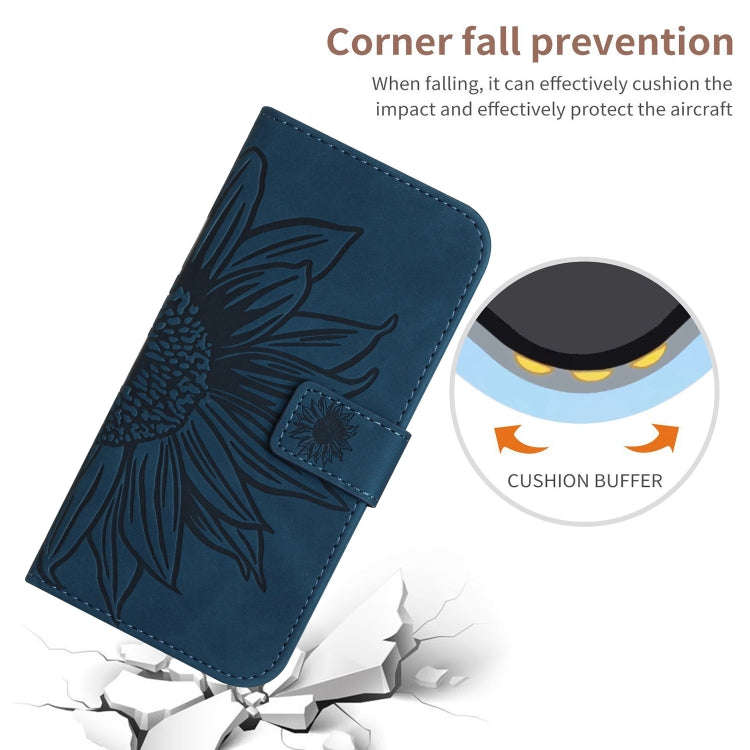 For Motorola Moto G Power 2023 HT04 Skin Feel Sun Flower Embossed Flip Leather Phone Case with La...