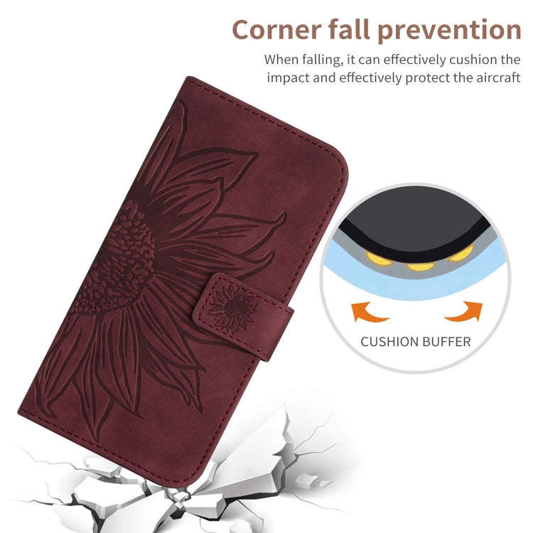 For Motorola Moto G Power 2023 HT04 Skin Feel Sun Flower Embossed Flip Leather Phone Case with La...