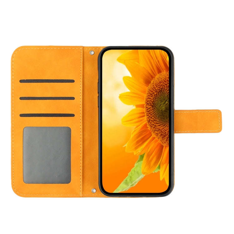 For Motorola Moto G Stylus 5G 2023 HT04 Skin Feel Sun Flower Embossed Flip Leather Phone Case wit...