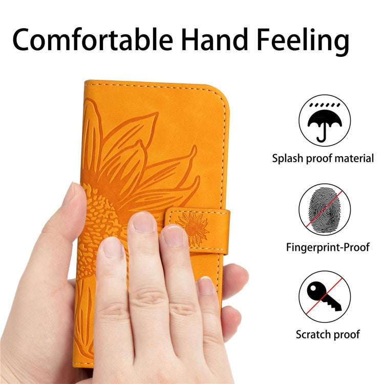 For Motorola Moto G Stylus 5G 2023 HT04 Skin Feel Sun Flower Embossed Flip Leather Phone Case wit...
