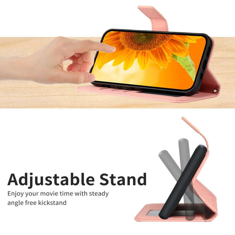 For Motorola Moto G Stylus 5G 2023 HT04 Skin Feel Sun Flower Embossed Flip Leather Phone Case wit...