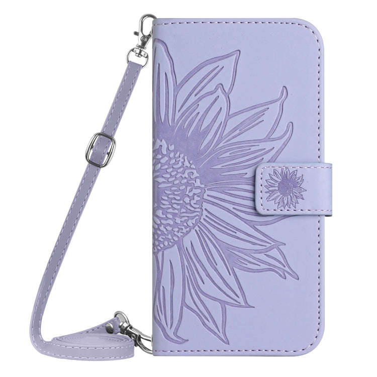 For Motorola Moto G Stylus 5G 2023 HT04 Skin Feel Sun Flower Embossed Flip Leather Phone Case wit...