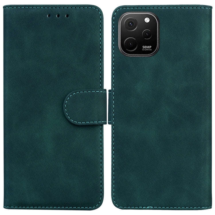 For Huawei nova Y61 / Enjoy 50z Skin Feel Pure Color Flip Leather Phone Case(Green)