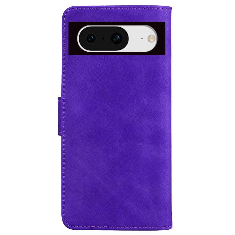 For Google Pixel 8 Skin Feel Pure Color Flip Leather Phone Case(Purple)