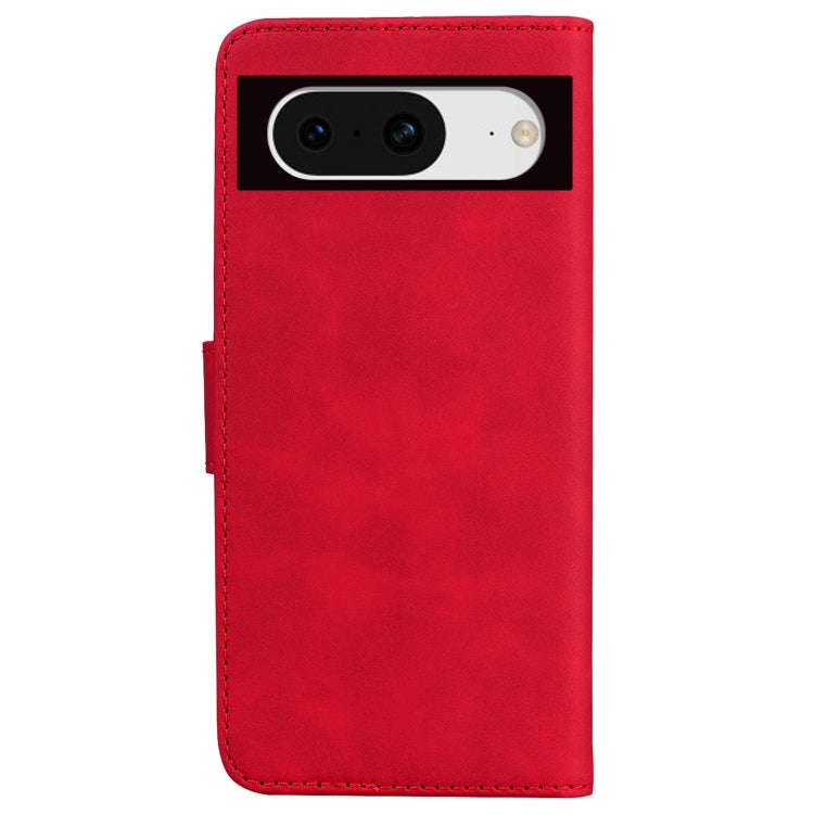 For Google Pixel 8 Skin Feel Pure Color Flip Leather Phone Case(Red)