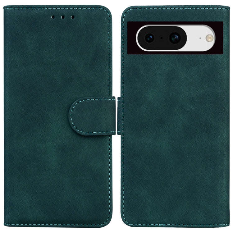 For Google Pixel 8 Skin Feel Pure Color Flip Leather Phone Case(Green)
