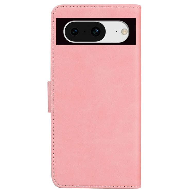 For Google Pixel 8 Skin Feel Pure Color Flip Leather Phone Case(Pink)