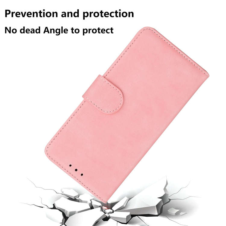 For Google Pixel 8 Skin Feel Pure Color Flip Leather Phone Case(Pink)