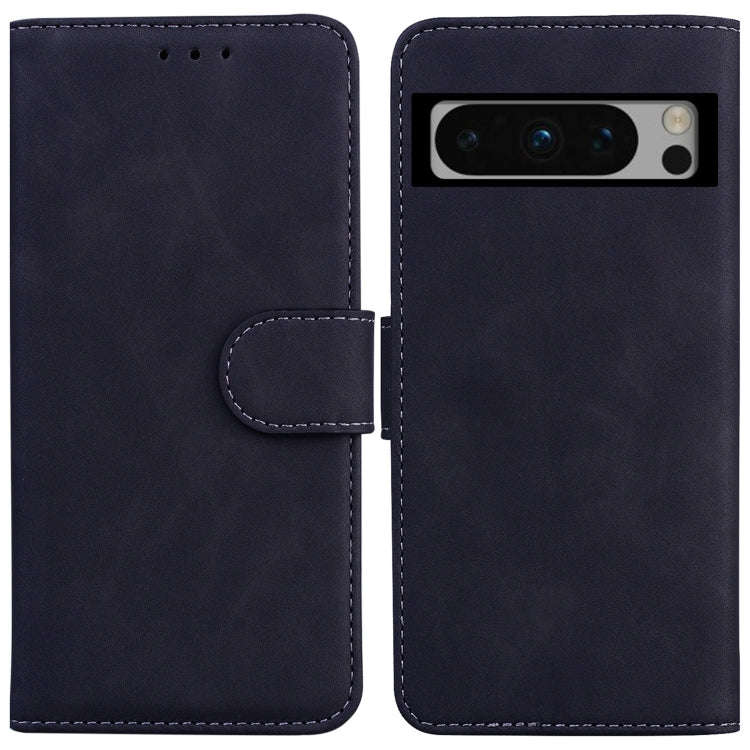 For Google Pixel 8 Pro Skin Feel Pure Color Flip Leather Phone Case(Black)