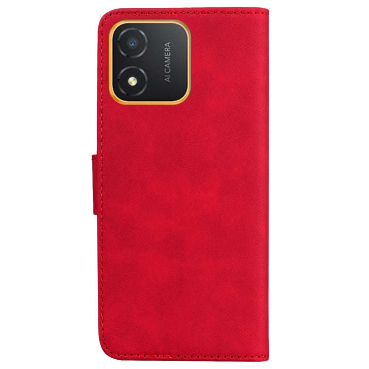For Honor X5 Skin Feel Pure Color Flip Leather Phone Case(Red)