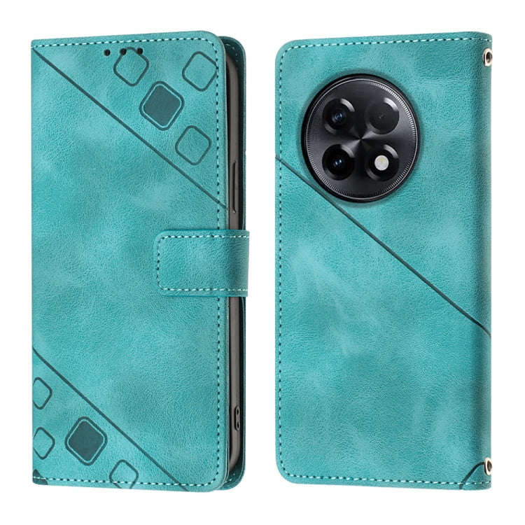 For OnePlus Ace 2 5G / 11R 5G Skin-feel Embossed Leather Phone Case(Green)