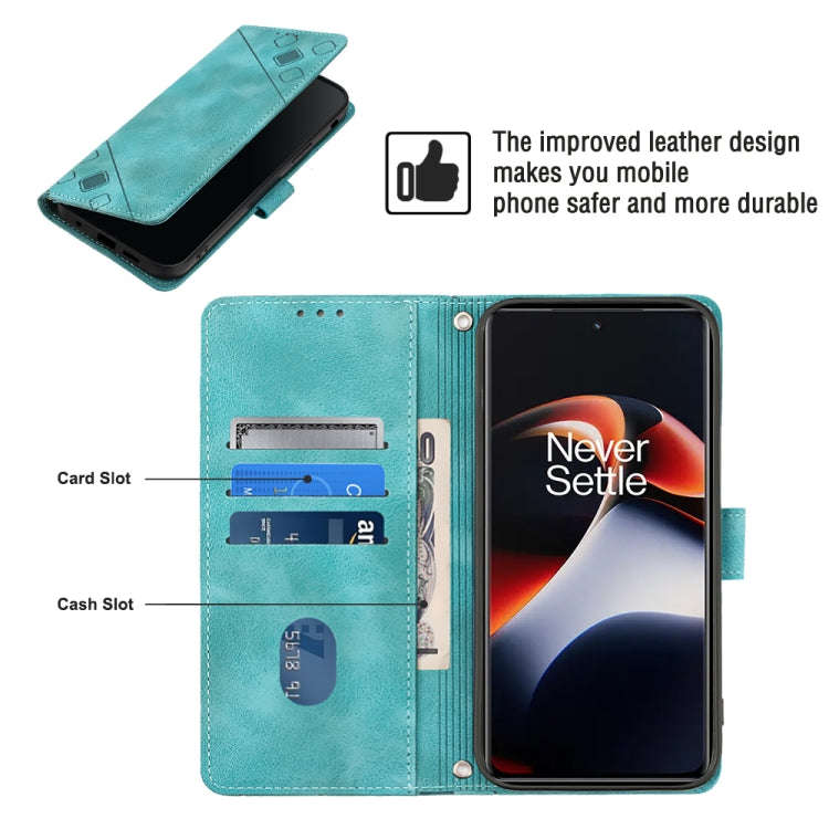 For OnePlus Ace 2 5G / 11R 5G Skin-feel Embossed Leather Phone Case(Green)