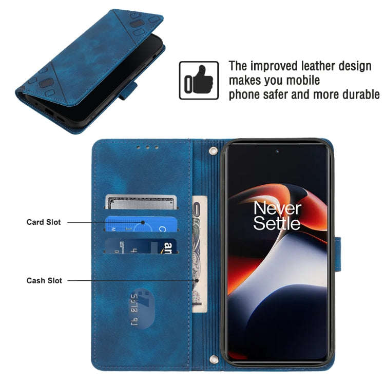 For OnePlus Ace 2 5G / 11R 5G Skin-feel Embossed Leather Phone Case(Blue)