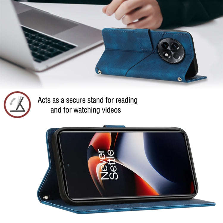 For OnePlus Ace 2 5G / 11R 5G Skin-feel Embossed Leather Phone Case(Blue)