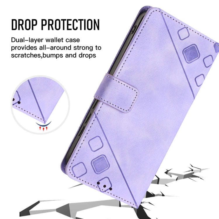 For Nokia C02 Skin-feel Embossed Leather Phone Case(Light Purple)