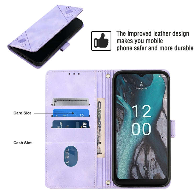 For Nokia C22 Skin-feel Embossed Leather Phone Case(Light Purple)