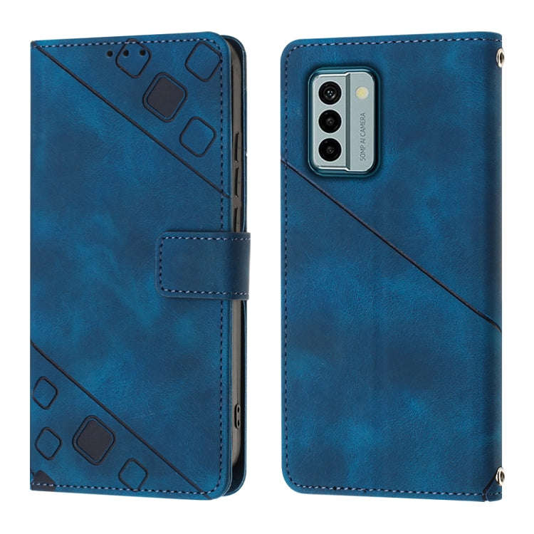 For Nokia G22 Skin-feel Embossed Leather Phone Case(Blue)