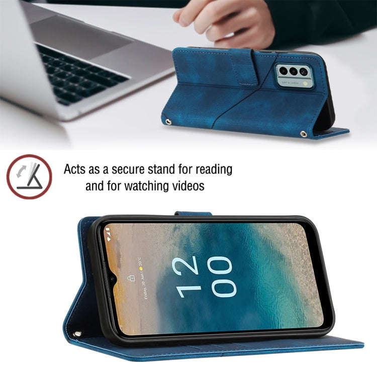 For Nokia G22 Skin-feel Embossed Leather Phone Case(Blue)